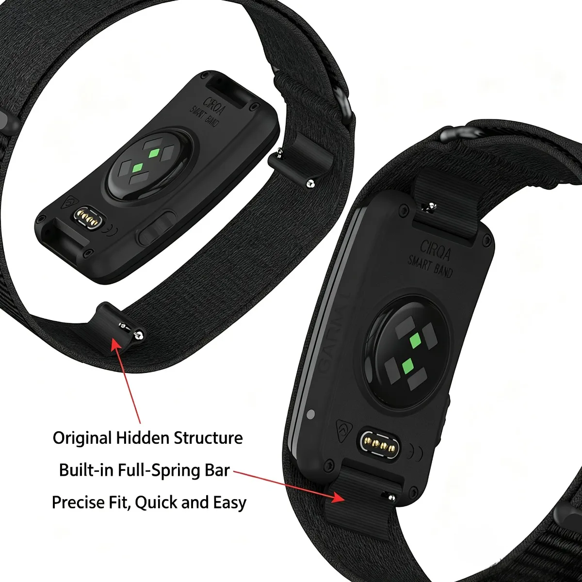 Nylonowy pasek na nadgarstek Garmin CIRQA, opaska na biceps, oryginalny pasek do fitness trackera bez ekranu, regulowany, elastyczny, sportowy. — zdjęcie produktu 3