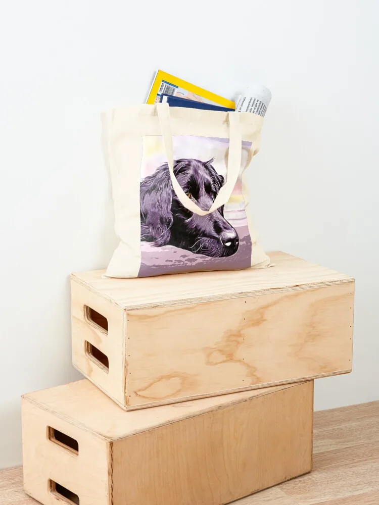 Flat coated retriever face Tote Bag shoping bag Women's bags Shopper handbag canvas shopping bag