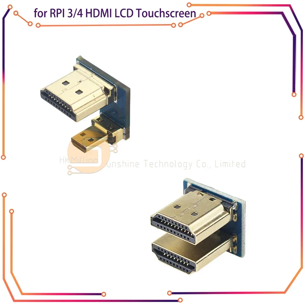 

1080P HDMI to Micro HDMI Converter Male to Male Adapter for Raspberry Pi 3/4 HDMI LCD Touchscreen Display RPI131