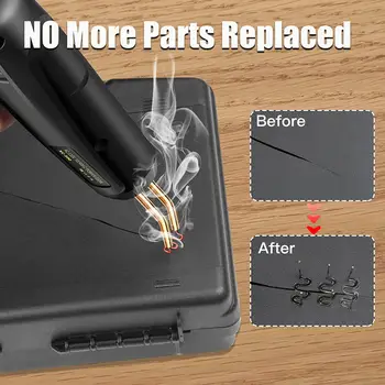 Vylepšená sada pro svářečku plastů 200W, 6 typů spon, plastové svařovací tyče, sada pro opravu nárazníků automobilů 2 v 1, horká sešívačka, pájecí pistole 6 nejlepší prodej nástroj pro tavení plastů - №1