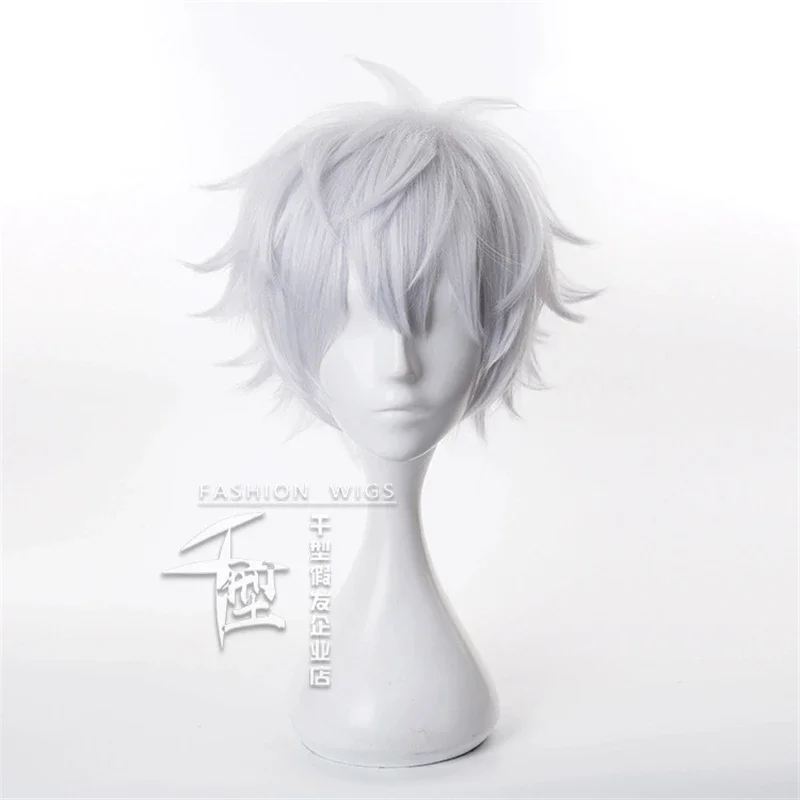 Gojo Satoru Cosplay Wigs Anime Jujutsu Kaisen Gojo Short Heat Resistant Synthetic Hair with Wig Cap Party Wig Without Eye Patch