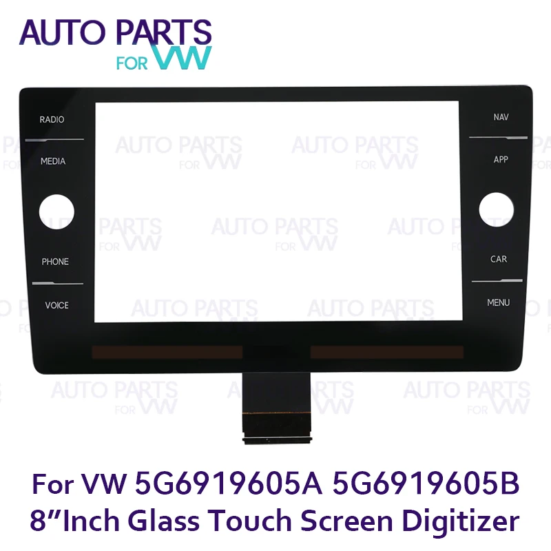 

For VW MK7 Golf 7 Passat B8 Polo MK6 MIB 5G6919605A 5G6919605B 5G6919605E 60Pins 8 Inch Glass Touch Screen Panel Digitizer