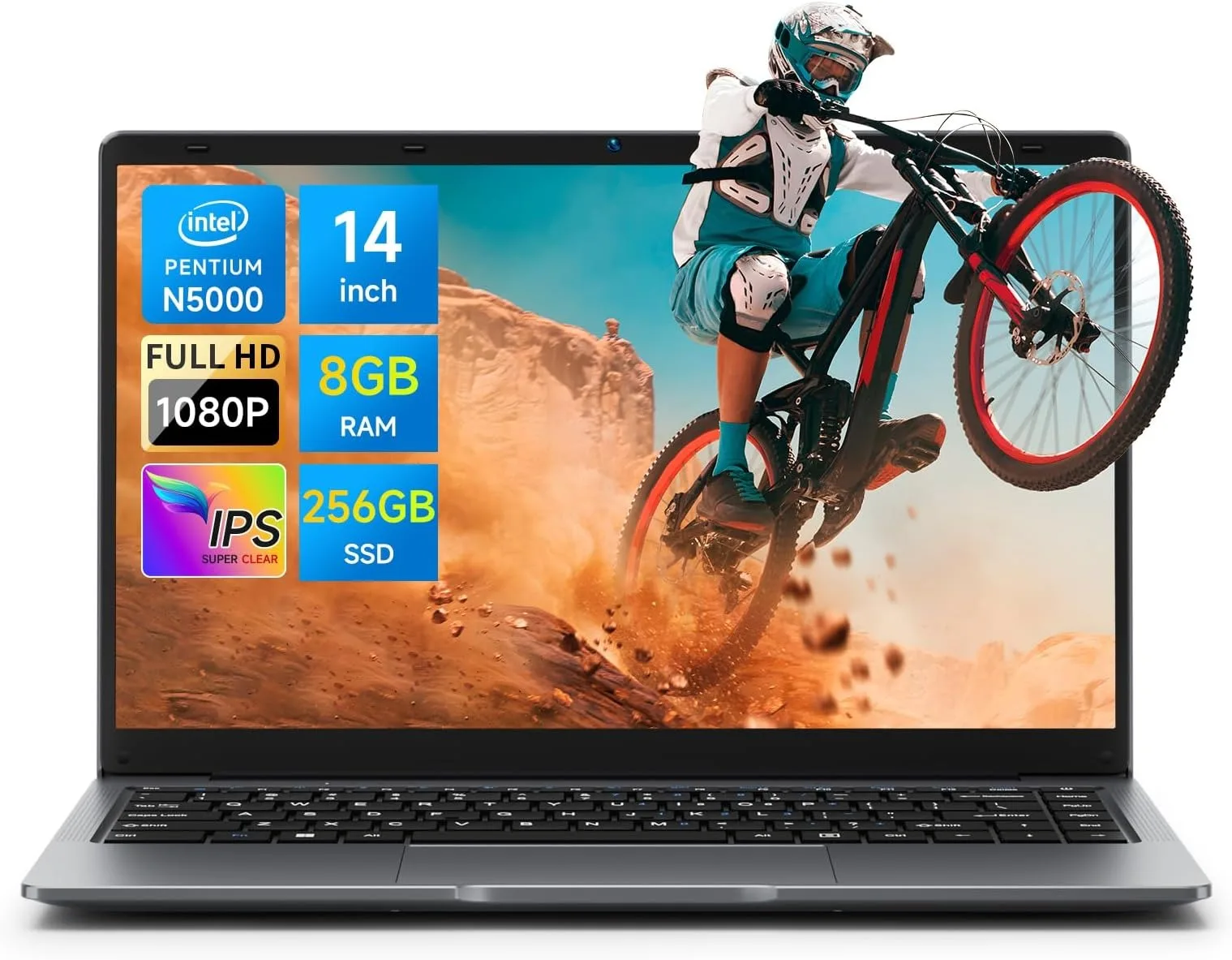 Bmax 14 inch Laptop Computer, 8GB RAM/256GB SSD, FHD IPS Display, Intel N5000 Processor Up to 2.7GHz, 2.4/5G WiFi, BT 5.0, Long