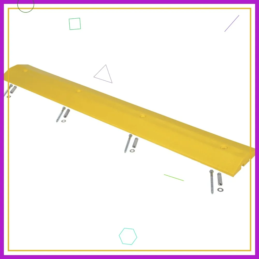 

72-дюймовый желтый пластиковый лежачий полицейский для бетонных подъездных дорог, сверхпрочный дорожный барьер безопасности с крепежным комплектом