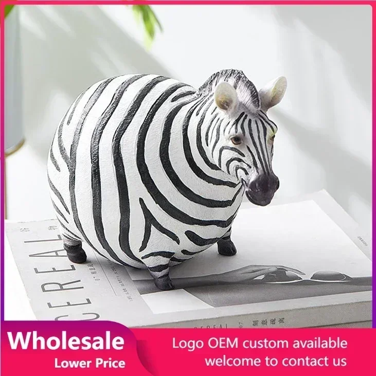 

Creative Resin Fat Zebra Ornaments Desktop Figurine Cute Animal Figurine Sculpture Study Crafts Art Decoration Nordic Statue