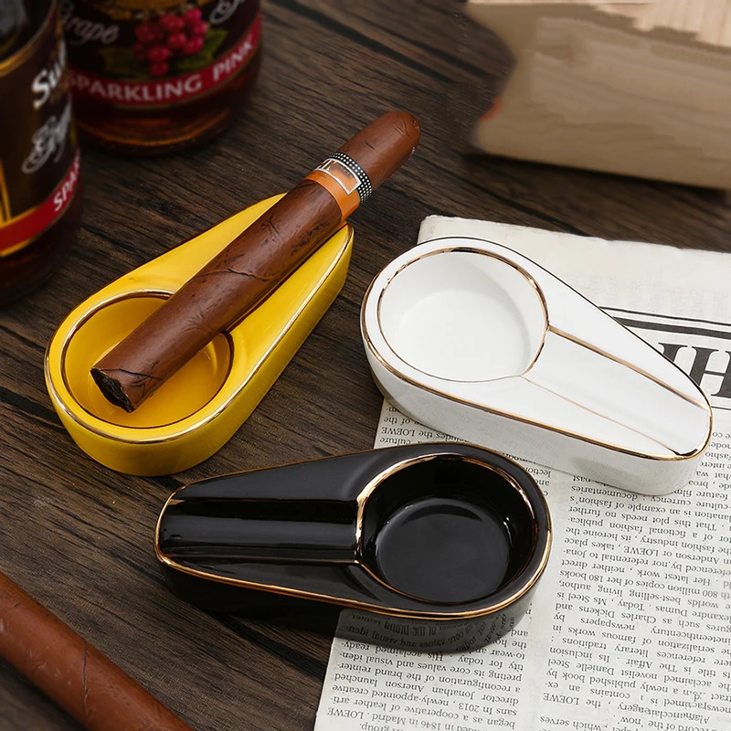 

Creative Ceramic Cigar Ashtray Cigarette Ashtray Stand Holder Creative Holder Men's Gift Cigar Accessories Home cigar tool