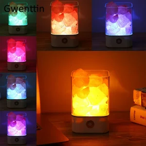 Natürlicher Kristall Himalaya Salzlampe Multikolored LED Night Light Tisch Waschlampen für Raumleuchte Cabeça Dekoration Weihnachten 12 Hauptverkäufe Luminaria Himalaya -Salz - №11