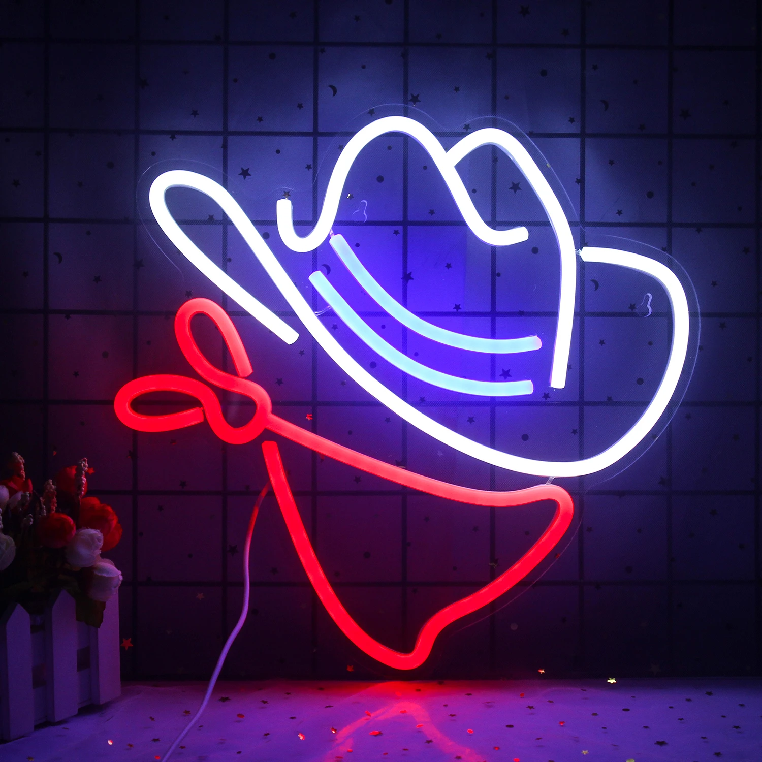 

Wanxing Custom Cowboy Hat Neon Sign LED Lights House Aesthetic Restaurant BAR Livingroom Wall Decoration Personalized Art Lamps