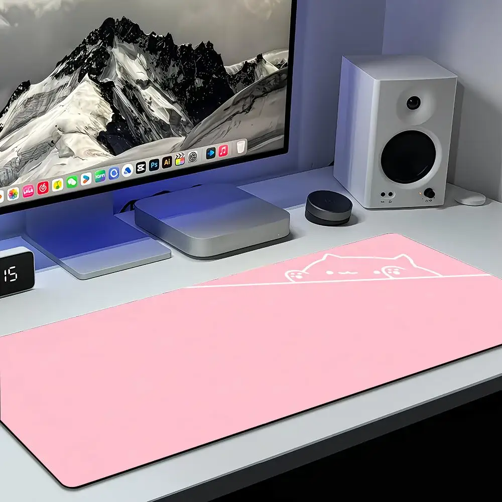Cute cartoon lines, small black cat, mouse pad, big girl, good-looking office computer desk pads, home desk keyboard protection