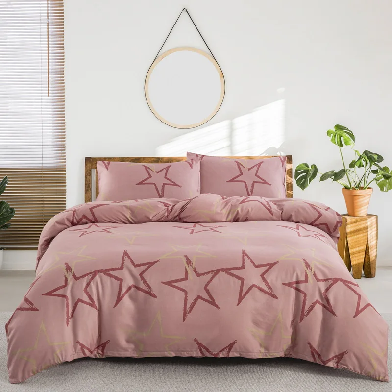 

Three-piece duvet cover set, cartoon print style, suitable for all seasons, room decoration