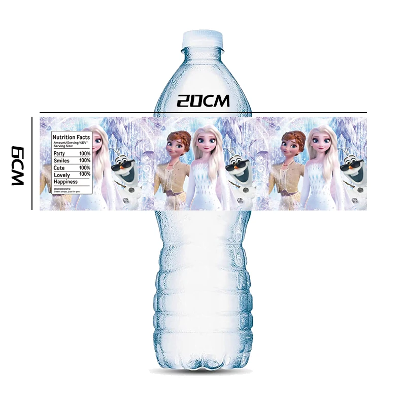 Stiker Frozen Elsa dekorasi pesta ulang tahun cetak kartun stiker botol Frozen cangkir jus botol beku label dekorasi bungkus