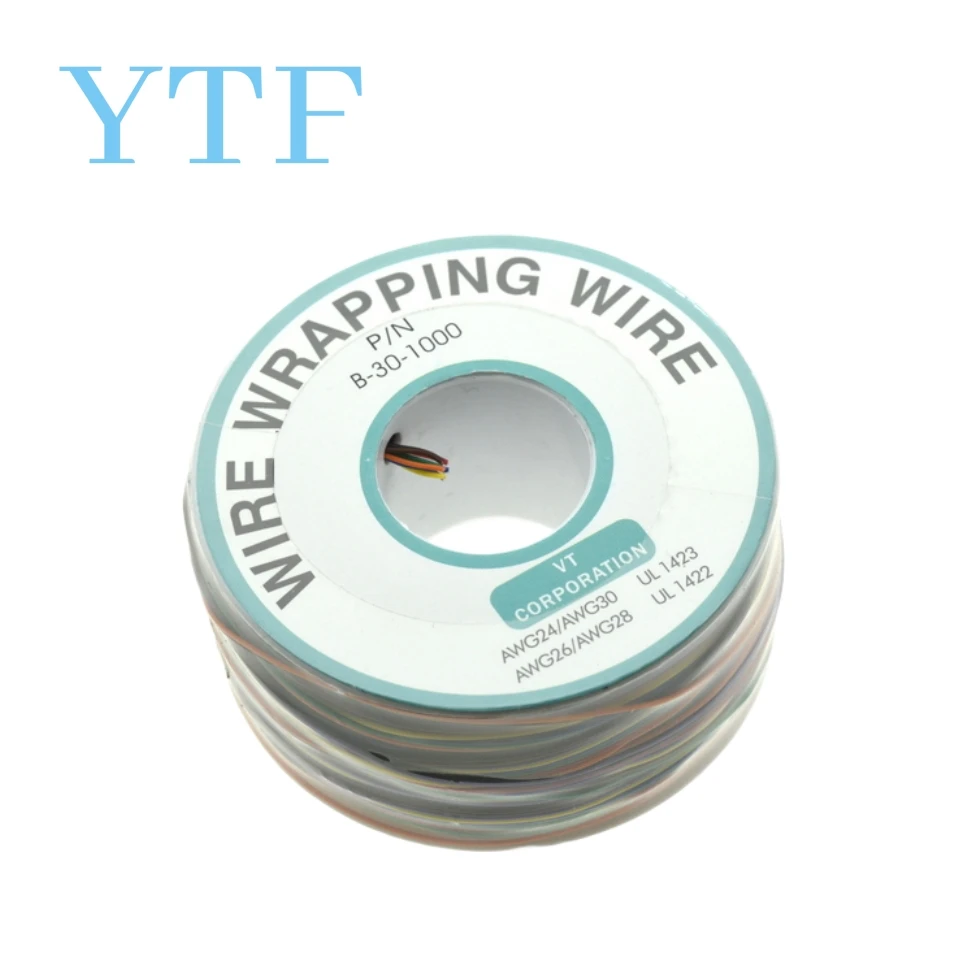 سلك لف نحاسي مطلي بالقصدير 200 متر 0.2 مم، 30AWG سلك معزول 8 ألوان لنماذج PCB Jumper Prototyping
