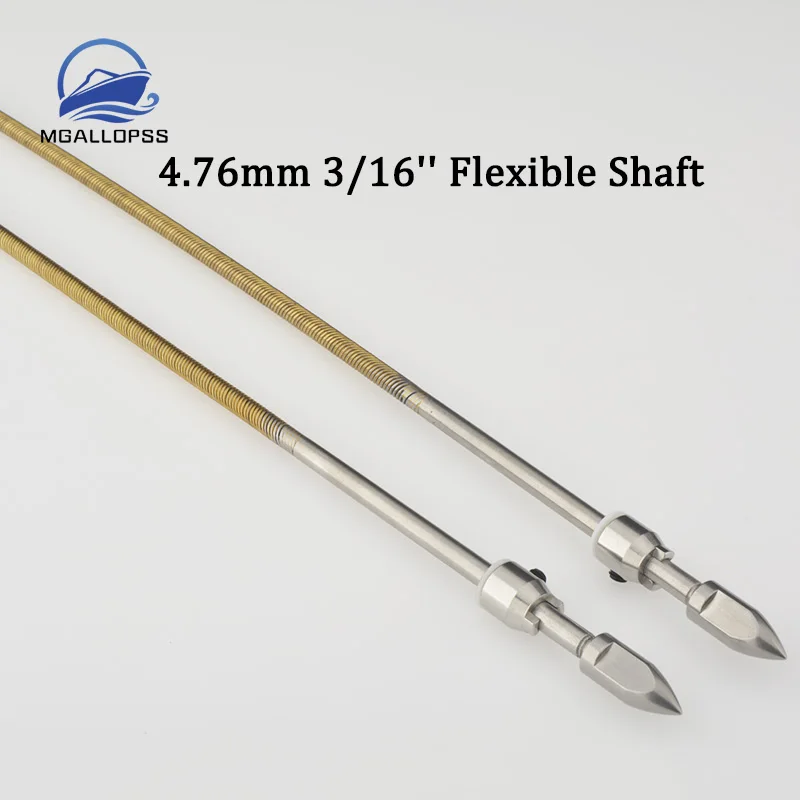 

RC 4.76mm 3/16'' Flexible Shaft Positive/Reverse Length 400mm / 520mm Flex Cable With Drive Dog Prop Nut For RC Electric Boat