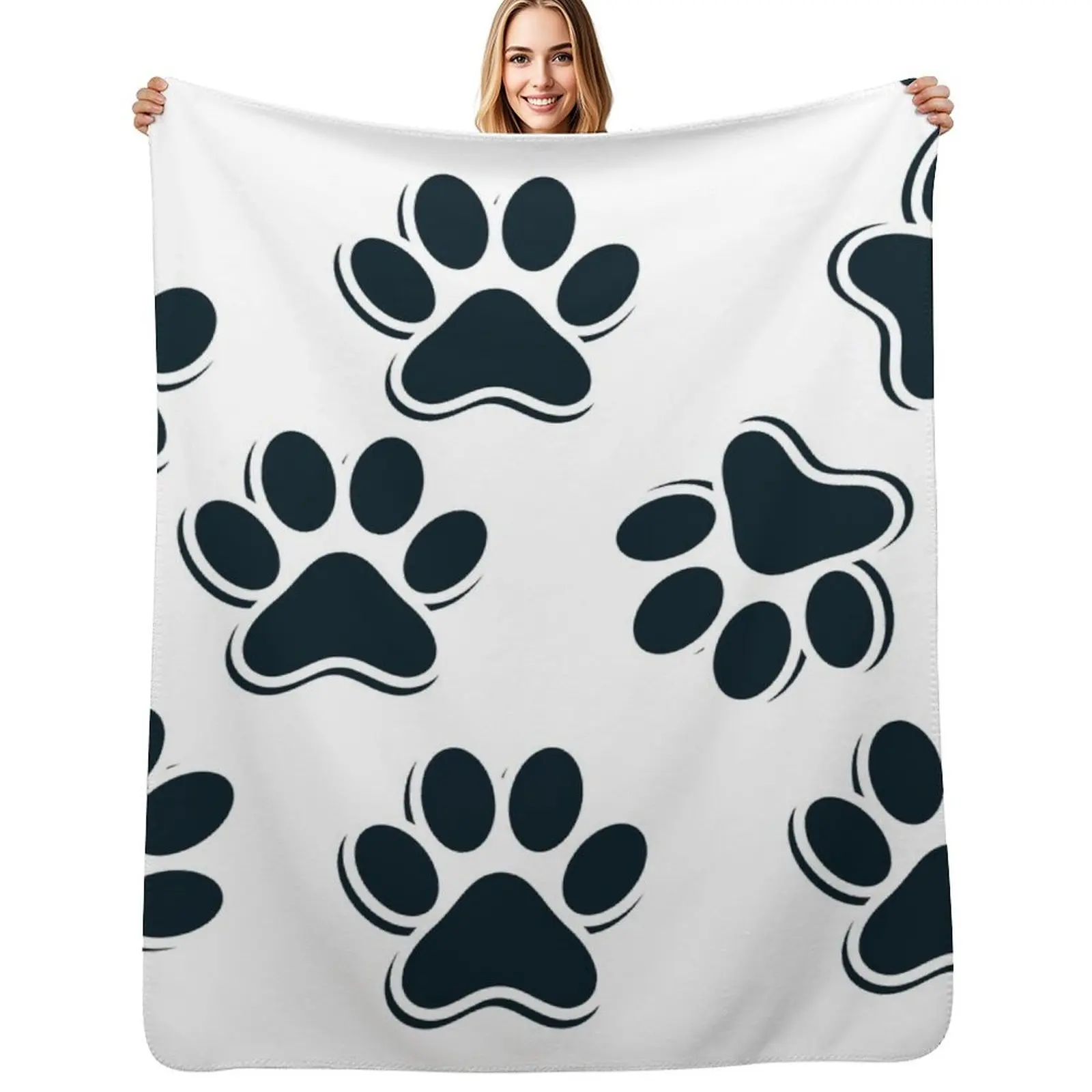 

DOG PAW PRINT Throw Blanket Lightweight Cozy Blanket for Bed Sofa