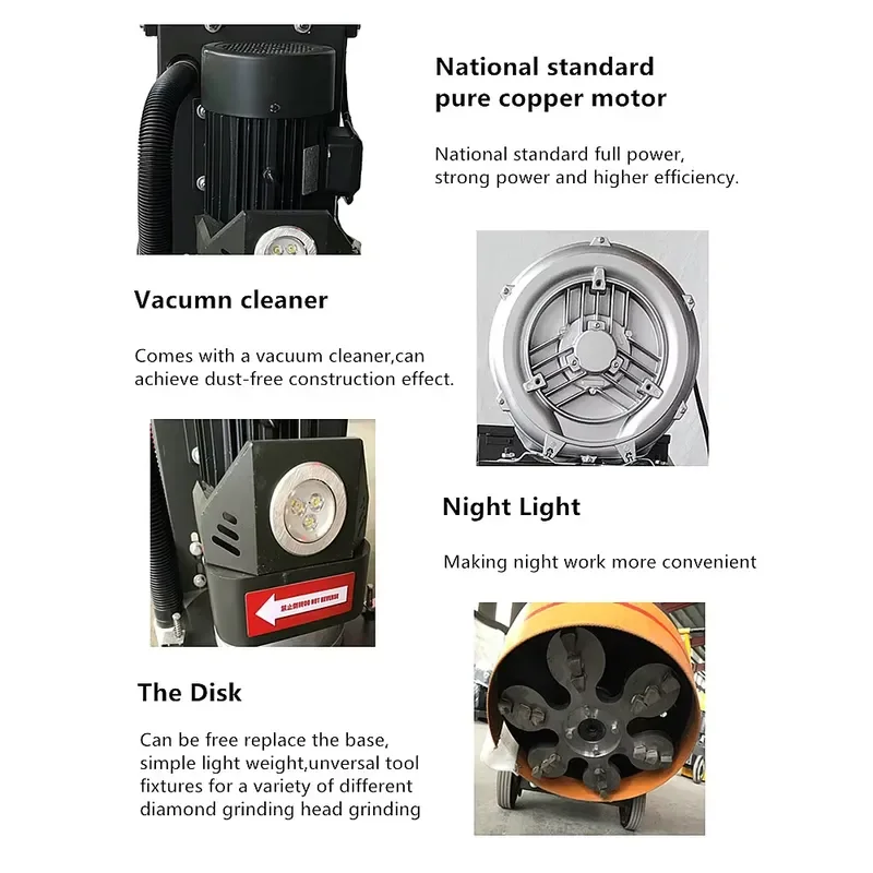 350mm/400mm Concrete Polishing Machine Floor Grinder Plate with 220v, Marble Epoxy Concrete Sanding Floor Grinding Machine