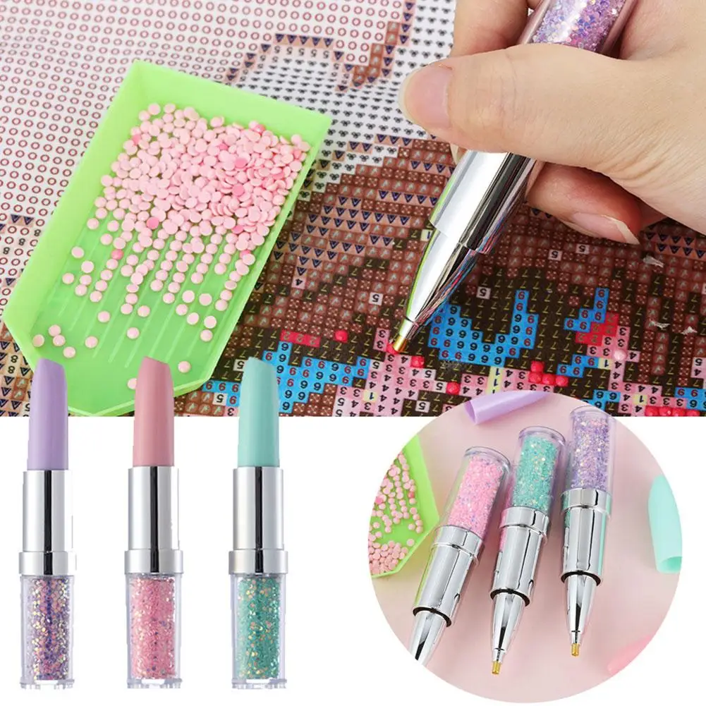 1/3PCS Pens DIY Accessories Shiny Lipstick Point Drill Embroidery Tools Comfortable More Pens Mosaic 5D L7Q1