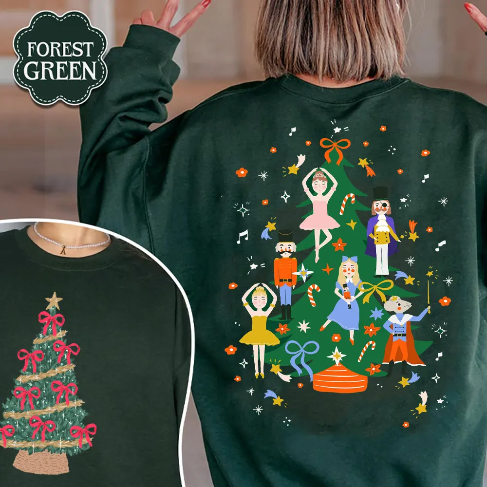 

Новые толстовки и свитшоты для женщин, рождественский Щелкунчик, сахар, слива, сказочный пуловер с круглым вырезом, забавный рождественский праздничный свитер