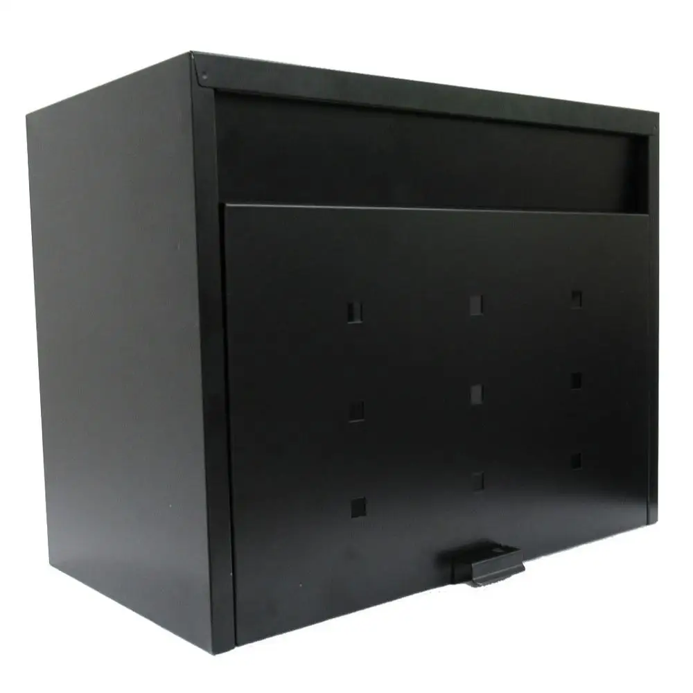 

Wall Mounted High Quality Mailbox Large Type Standard Design Matte Black Color Steel Made Office Mailbox Home Large Mailbox