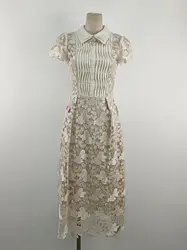 Luxury White Lace Long Dresses Women Summer Holiday Crystal Bow Embroidery Hollow Out Evening Party Dress Bridesmaids Wedding