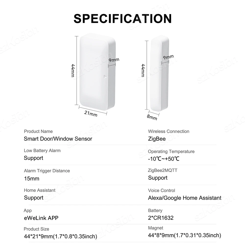 EWeLink App ZigBee3.0 เซ็นเซอร์ประตูและหน้าต่าง Smart Home Security-ป้องกันเครื่องตรวจจับสําหรับ Home Assistant Zigbee2MQTT Alice