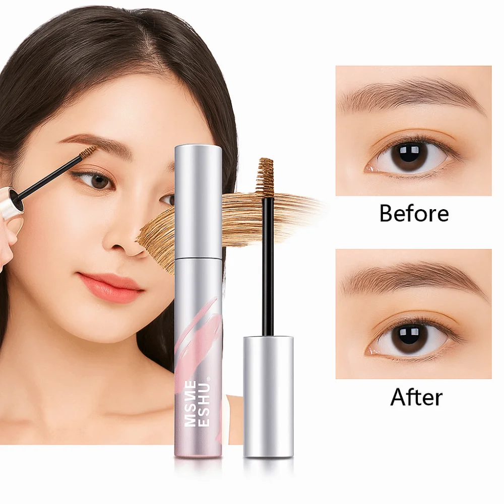 Natural Eyebrow Dye Cream Long-lasting Sweat-proof Brow Dye Pencil Brown/Coffee with Folding Brush Eyebrow Mascara Girls