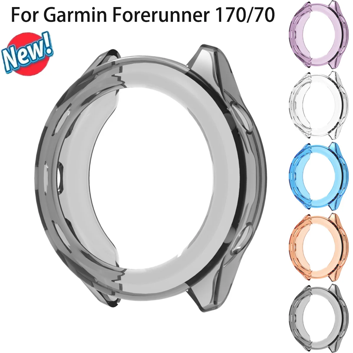 Transparent TPU Case for Garmin Watch Forerunner 170/70 Hollow Protective Cover Anti-drop Shell Frame for Foreruuner70 Protector