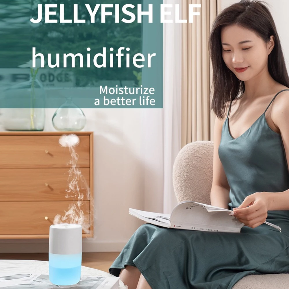 300ml Aromatherapy Diffuser with Humidifier & 7 Color LED Light  Includes 2 Essential Oils