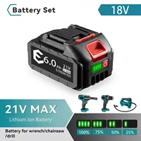 388VF 6000mah Li-ion Battery 21V MAX 18V Rechargeable Battery BL1830B BL1850B BL1430B for Makita 21V Tool Replacement Battery