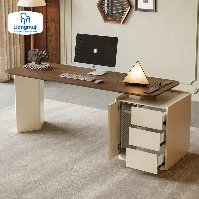Aesthetic Modern Wood Office Desks Storage Drawers Designer Writing Home Computer Desks Korean Tavolino Postmodern Furniture