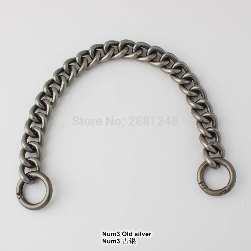 New old silver 17mm Aluminum Chain Roller metal Thick light weight chain for hand bags long strap replace