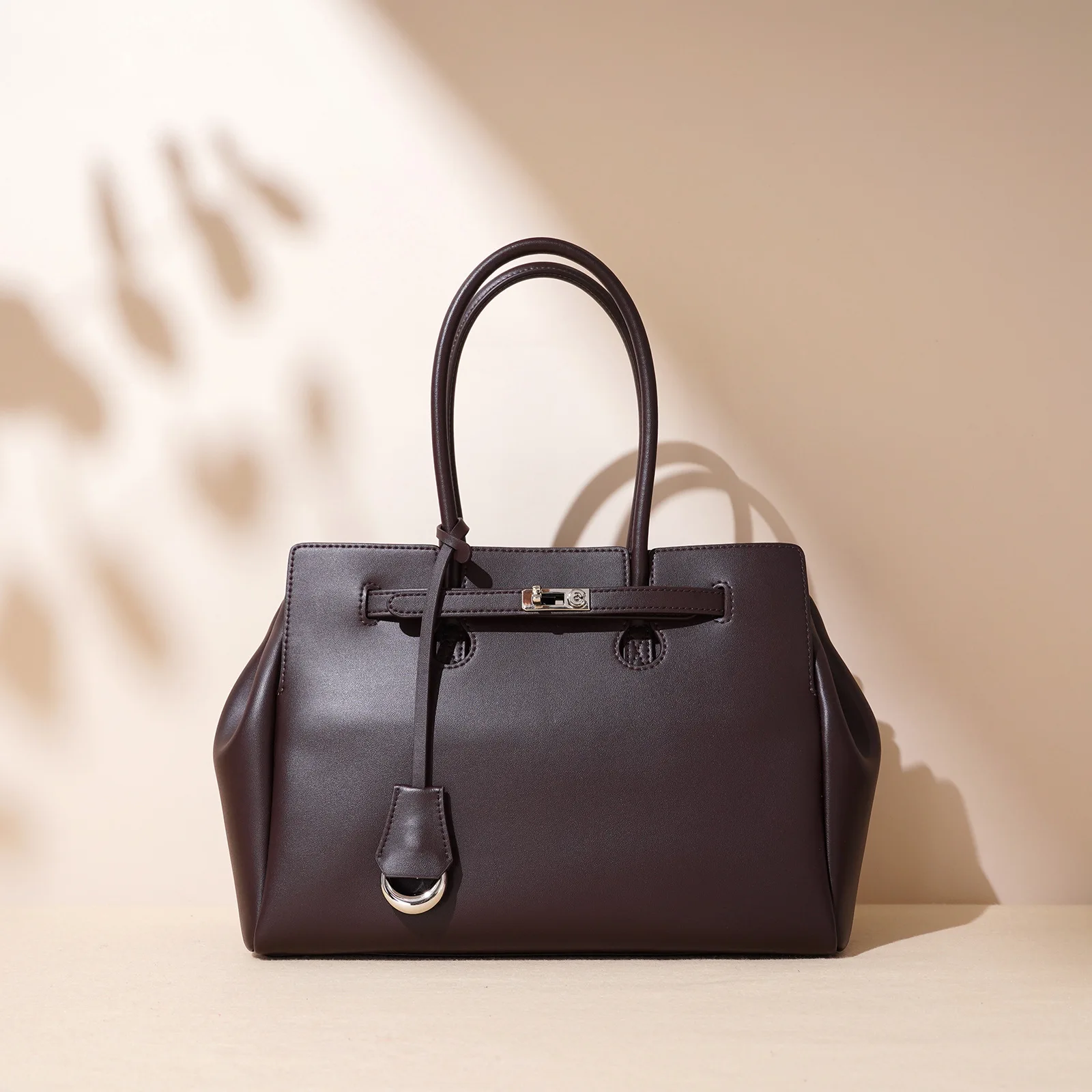 

Genuine Leather Women's Tote Briefcase - Large Capacity, Handheld, Versatile Commuter Bag, Unique Design