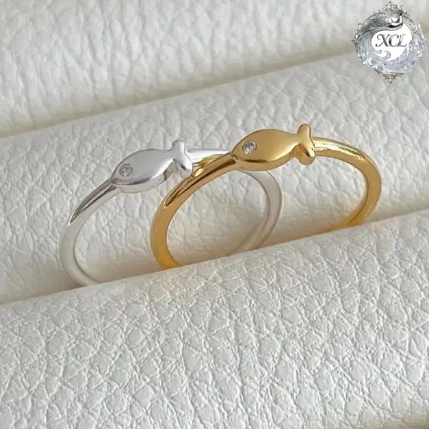 

Кольцо XCL из 100% стерлингового серебра 925 пробы, регулируемое, с изображением милой рыбки, персонализированное, модное, изысканное ювелирное украшение для женщин и девушек