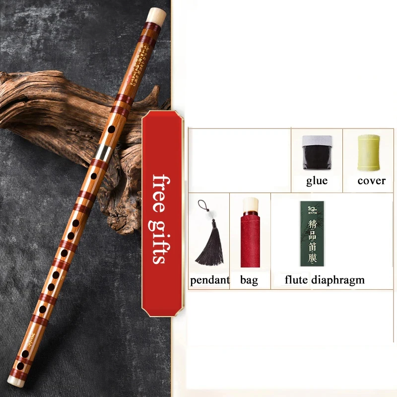 

Chinese Bamboo Flute Dizi Traditional Flute Bamboo for Beginners Key C D E F G with Diaphragm Flute Membrane Glue