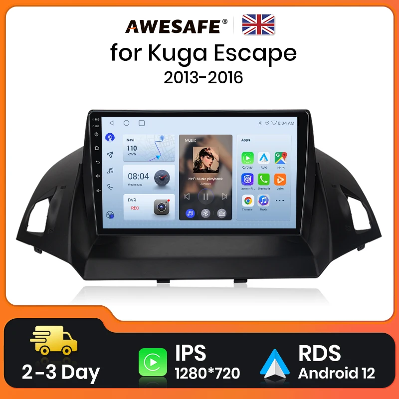 AWESAFE Wireless CarPlay Android Auto Radio For Ford Kuga Escape 2013 2014 - 2016 GPS Navigation Stereo Car Intelligent Systems