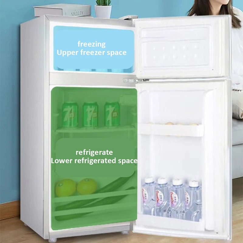 Small Household Refrigerator Small Double Door Rental House First-class Energy Efficiency Refrigerator