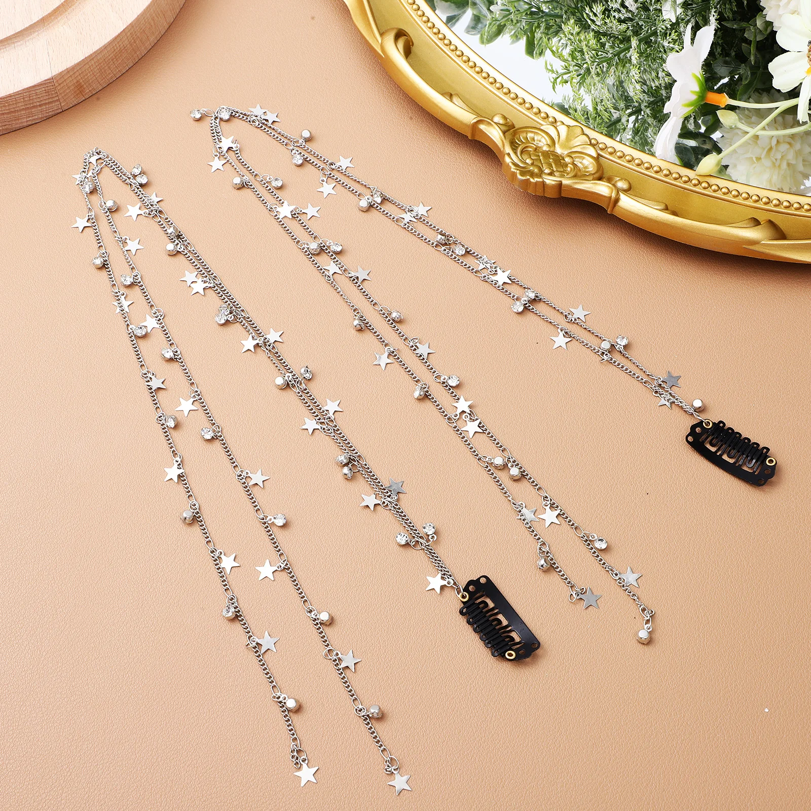 

2pcs Star Chains Women Jewelry Clip In Braids Tassel Accessories Braid Jewelry Hair Clamps For Braids Hair Extension Accessories