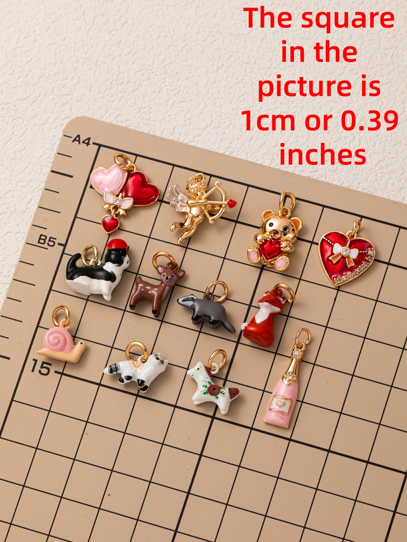 Modische Neue Niedliche Tier-Serie Fuchs Bär Liebe Schleife DIY Anhänger Charms Schmuckherstellung – Detail 1