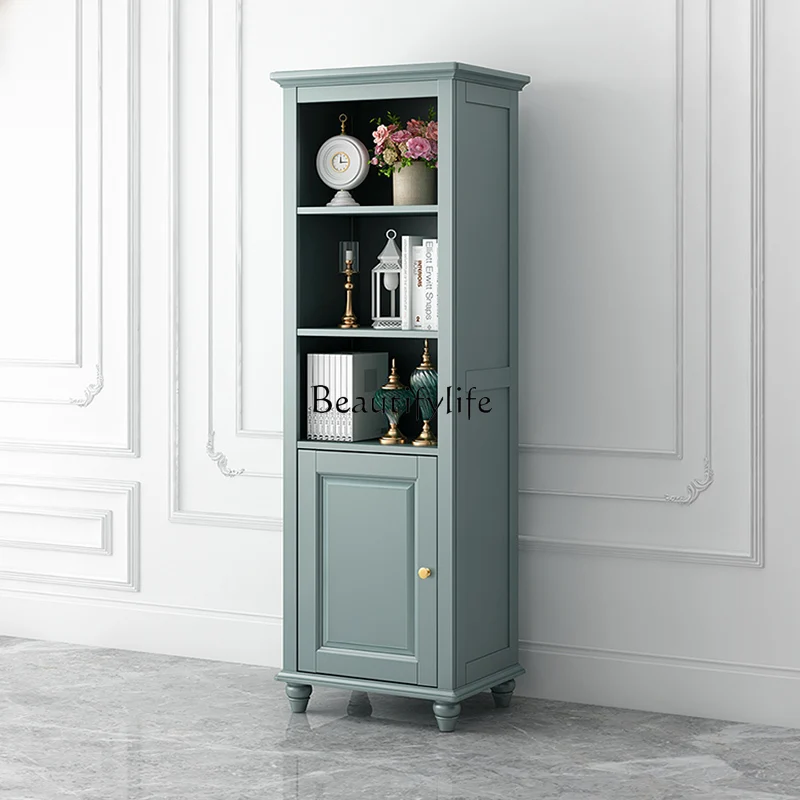 

*American light luxury solid wood ash wood single door wine cabinet living room furniture European light luxury storage cabinet