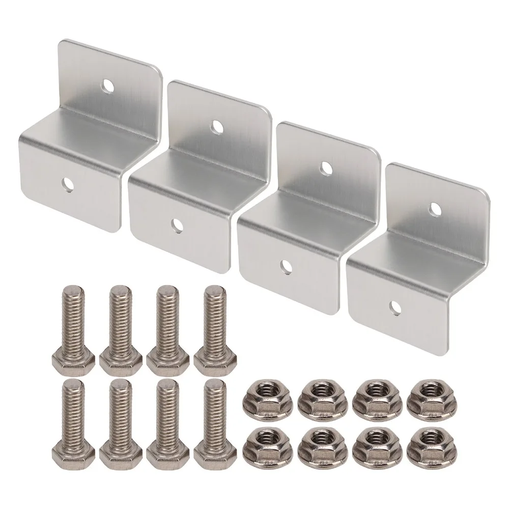 4 Sets Nuts and Bolts Included Solar Panel Z Brackets Durable Easy Install Solar Panel Mounting Kit Z Bracket Mounts For Yachts