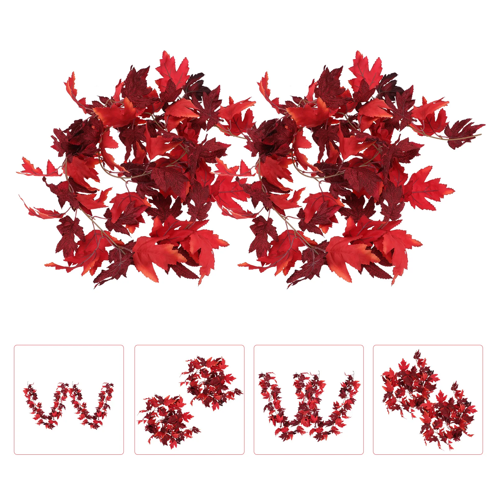 

2 Pcs Thanksgiving Maple Leaf Artificial Fake Accessory Home Use Adornment Decor Plant Ornament Decorative Plastic Prop