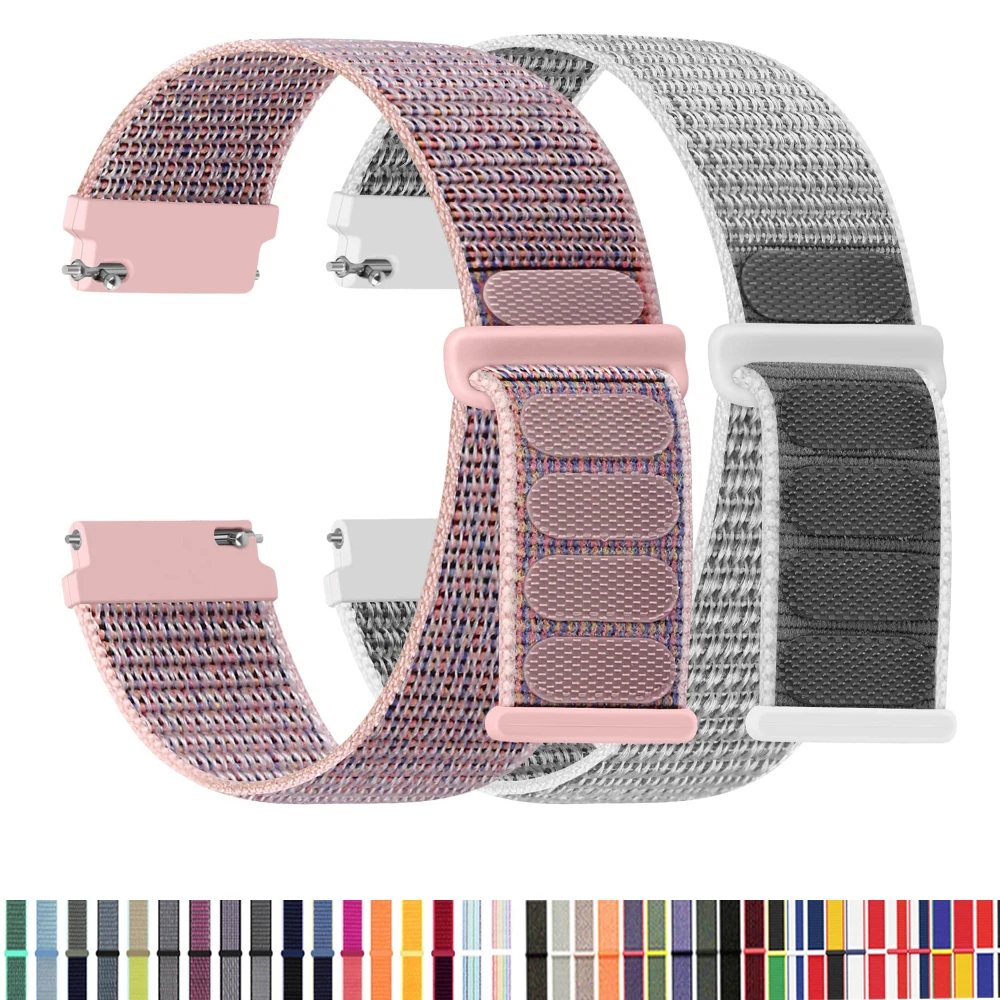 สายไนลอนสำหรับ Samsung Galaxy WATCH 6/5 /pro/ 4/CLASSIC/Active 2 43-47-40-44mm 20มม./22มม. สายรัดข้อมือกีฬา Huawei GT 2 /e/ 3