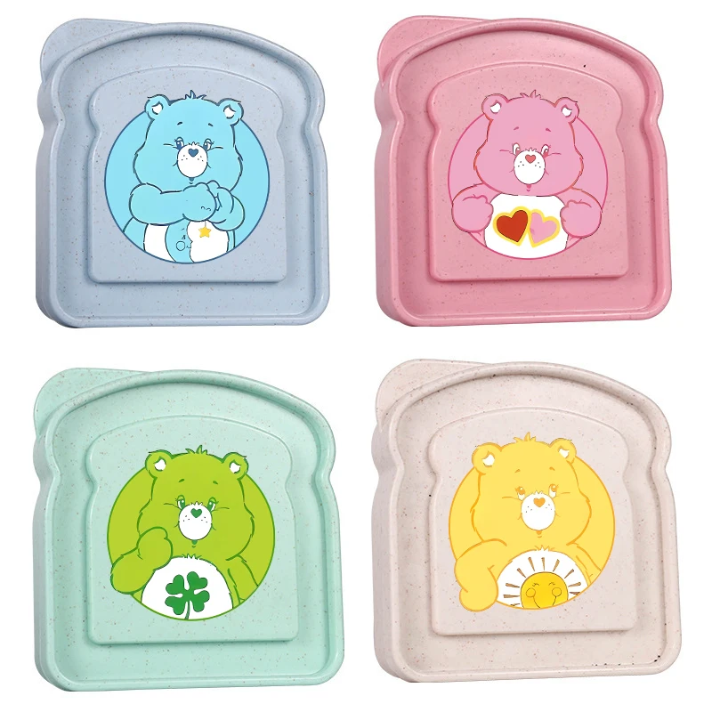 Niedliche Care Bears Brot-Bento-Box für Schüler, Schule, Picknick, Lunchbox für Mädchen und Jungen, Frühstücks-Sandwich, Lebensmittel-Aufbewahrungsbehälter, Geschenk für Kinder