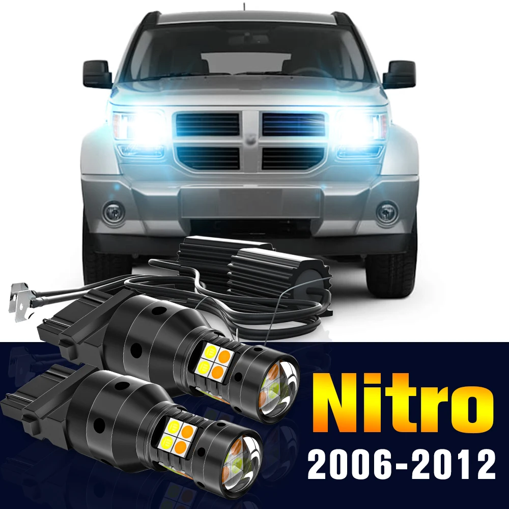 2pcs LED Dual Mode Turn Signal+Daytime Running Light DRL Lamp For Dodge Nitro 2006-2012 2007 2008 2009 2010 2011 Accessories