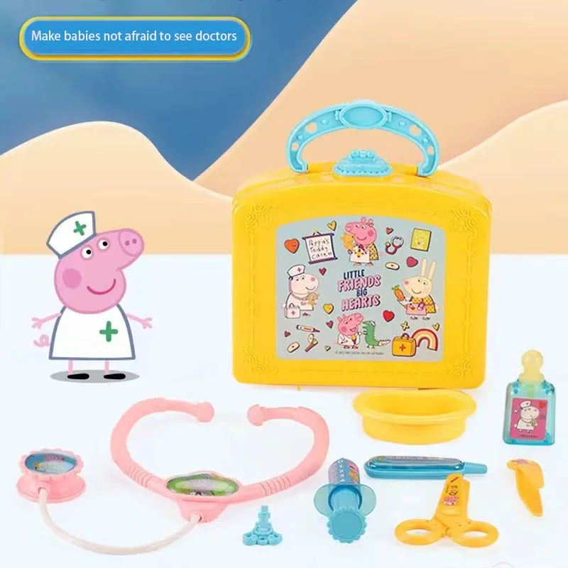 Peppa Pig Peggy Medical Kit Simulation Toy Nurse Doctor Play Set Boys Girls Children Home Stethoscope Play House Gifts