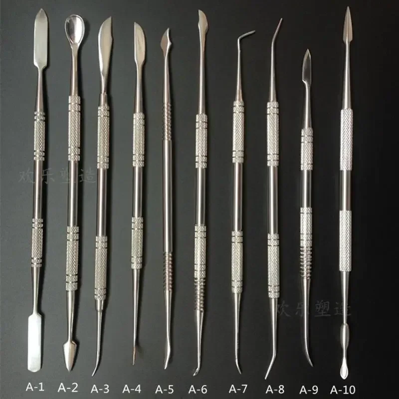 10 Pcs / Set Stainless Steel Soft Clay Tools Sculpting Smoothing Wax Pottery Ceramic Polymer Modeling Carved Accessories