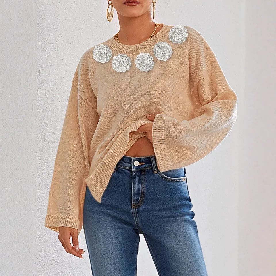 سترة نسائية فضفاضة ومريحة بياقة مستديرة وأكمام طويلة، تصميم عصري بألوان متباينة لفصلي الخريف والشتاء