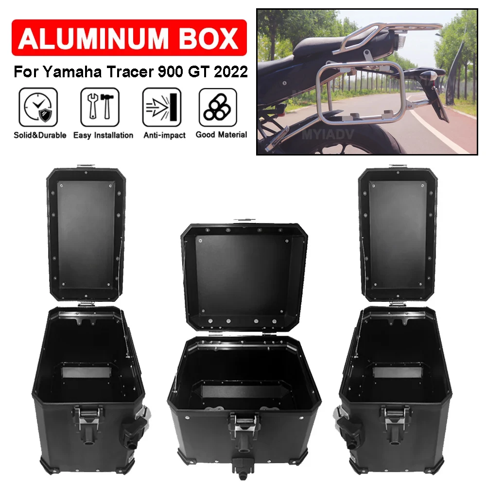 

Motorcycle Top Box Bracket Saddlebag Pannier Rack For Yamaha Tracer 900 GT 2022 Aluminum Box Tail Trunk Luggage Suitcase Holder