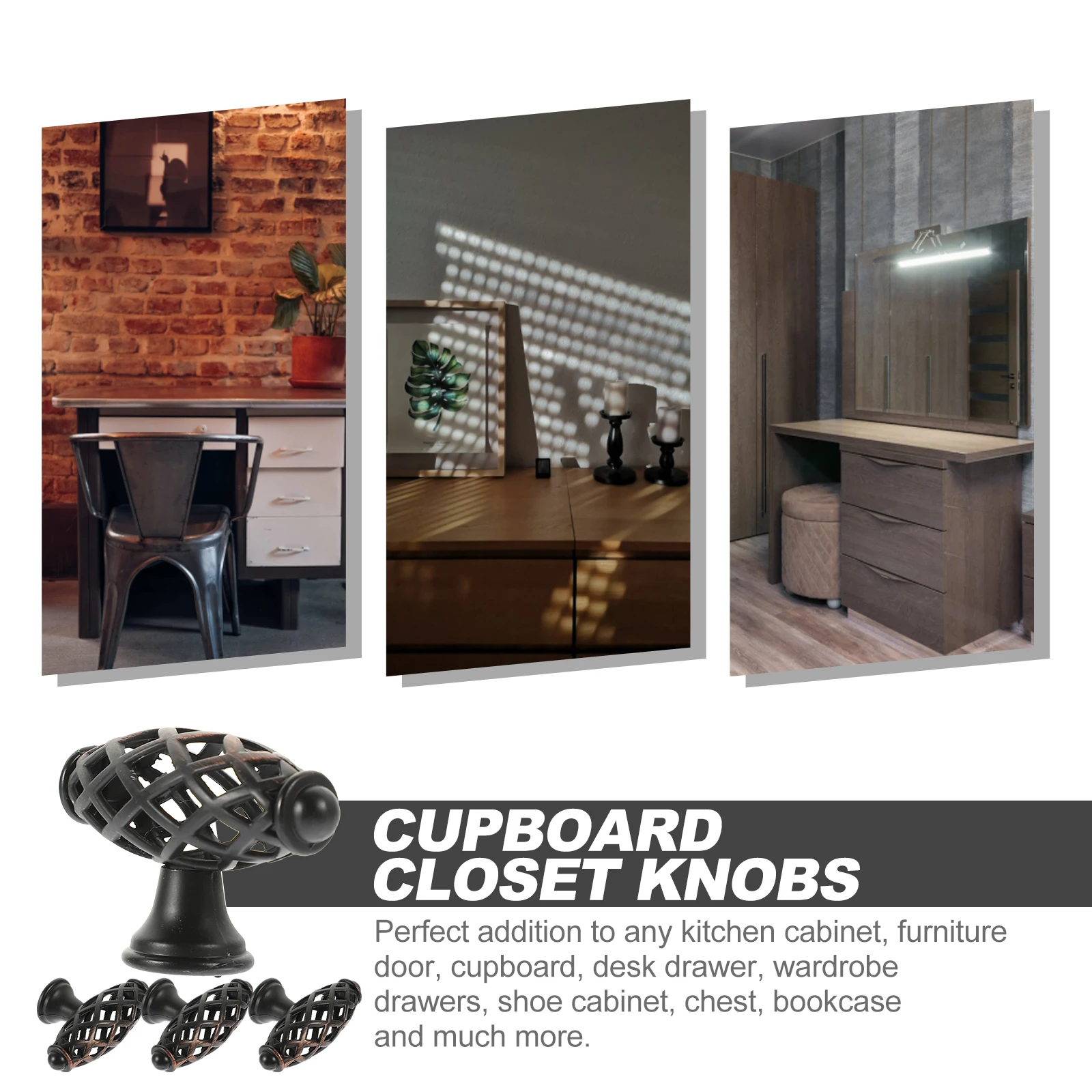 

4Pcs Vintage Birdcage Cabinet Pulls Zinc Alloy Durable Drawer Handles for Furniture Kitchen Cupboard Doors Door Knob for House