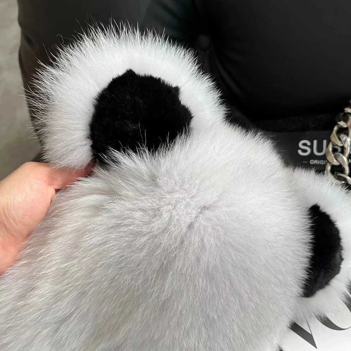 Neue Stilvolle Beanie Fuchs Pelz Hüte für Frauen Winter Warme Flauschigen Neck schal hut set Dicke Natürliche Fuchs Pelz Hut Weibliche Kuppel Hüte – Detail 5