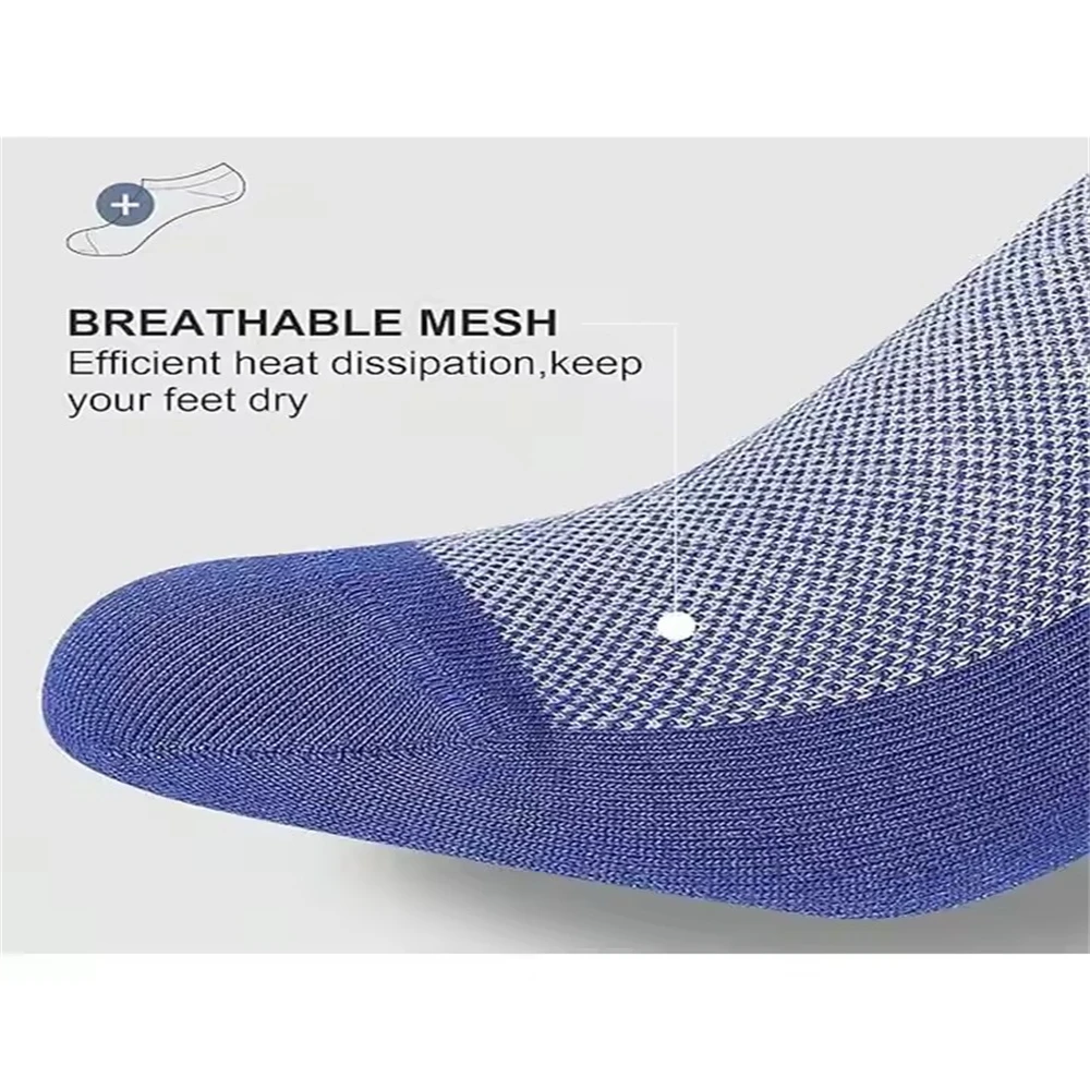 8 Pairs of Men's Summer Thin Casual Shallow Mouth Invisible Breathable Boat Socks That Do Not Fall Off
